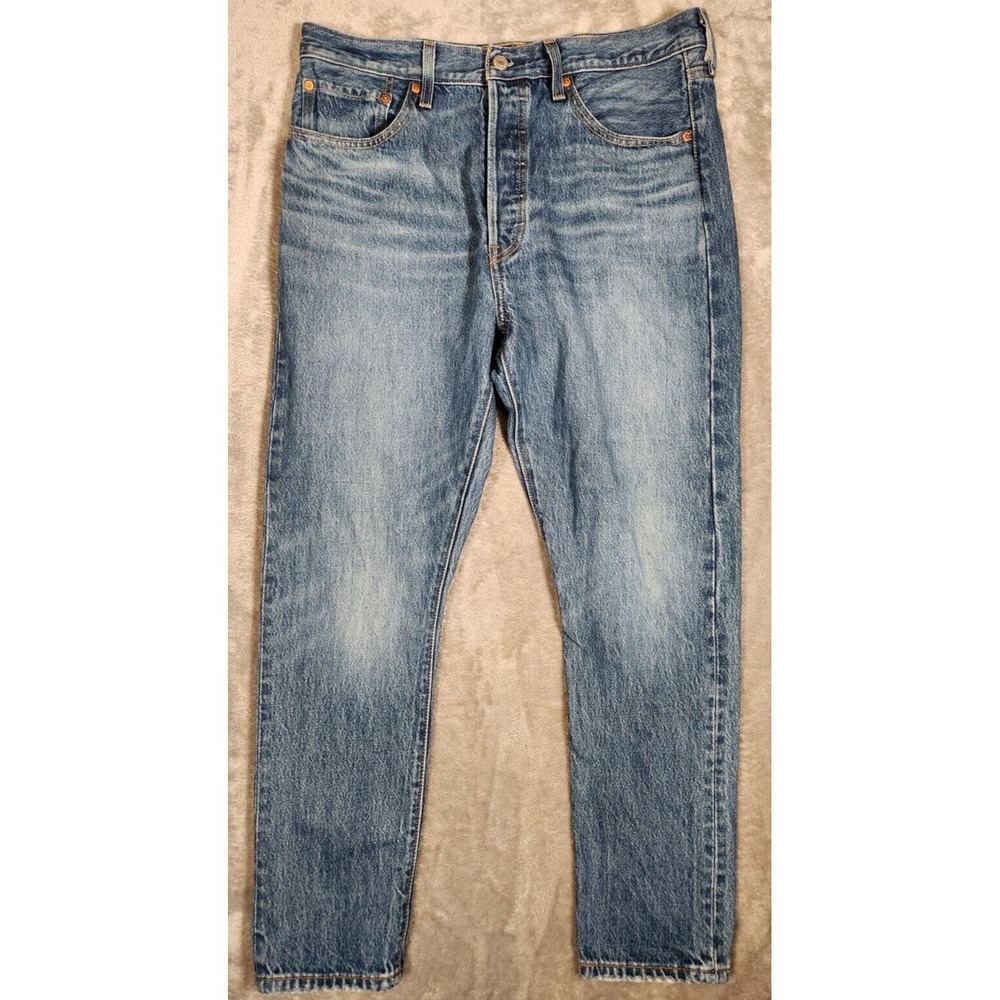 Levi's 501 S Jeans Men's 32X28 Blue Skinny Light Wash Button Fly
